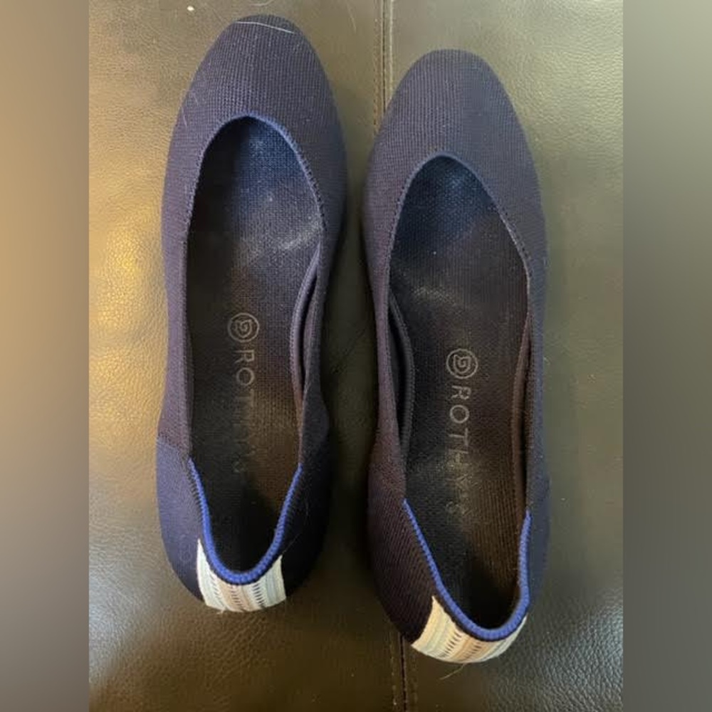Rothy’s Size 11 Navy Blue Squares - Good Used Condition